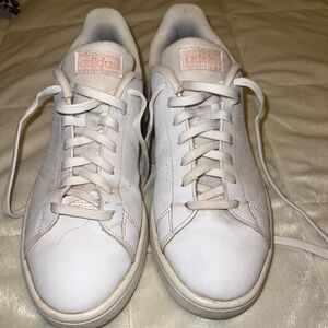 Adidas Women’s Cream and White Sneakers